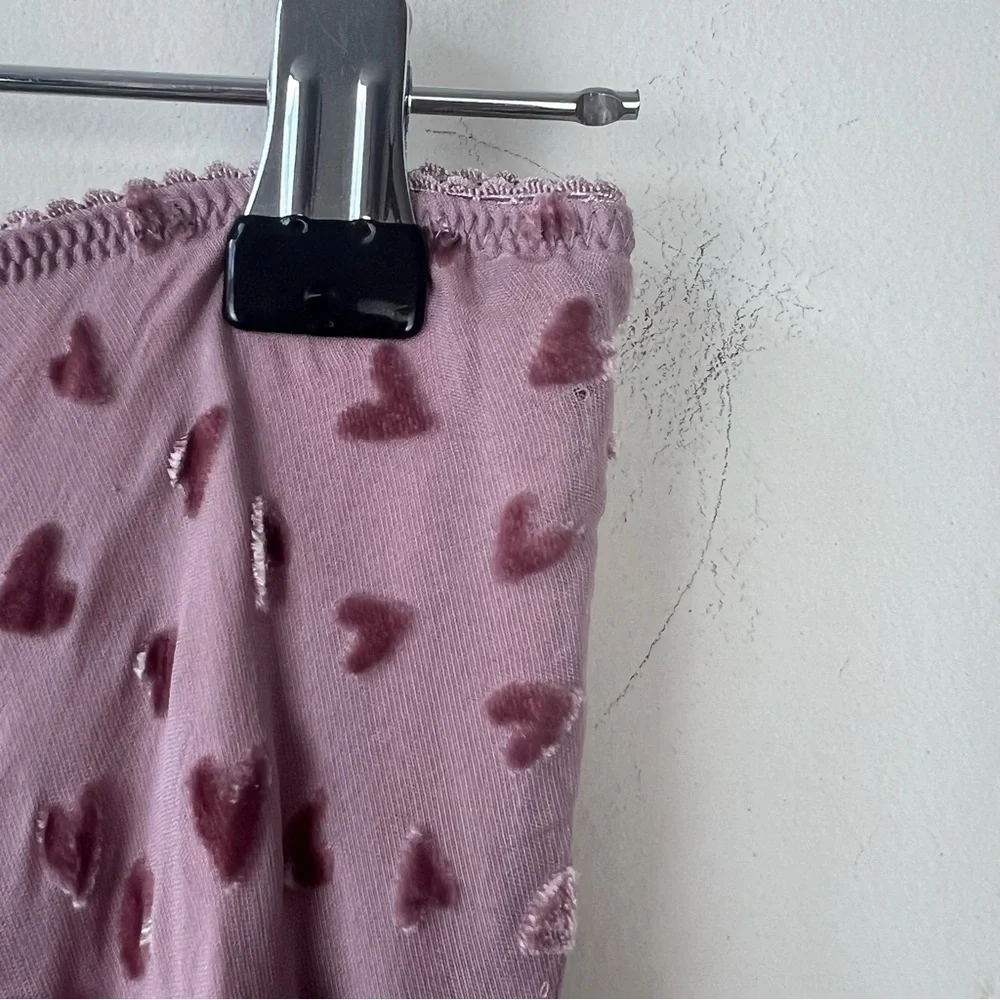 Per Una Silk Pink Swiss Dot Heart Maxi Skirt